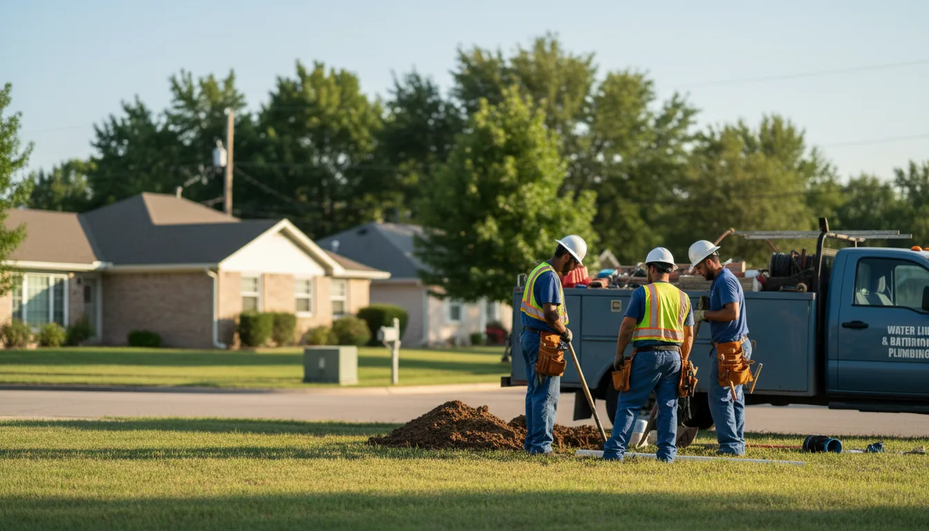 Residential water line and bathroom plumbing service in Gentry, MO